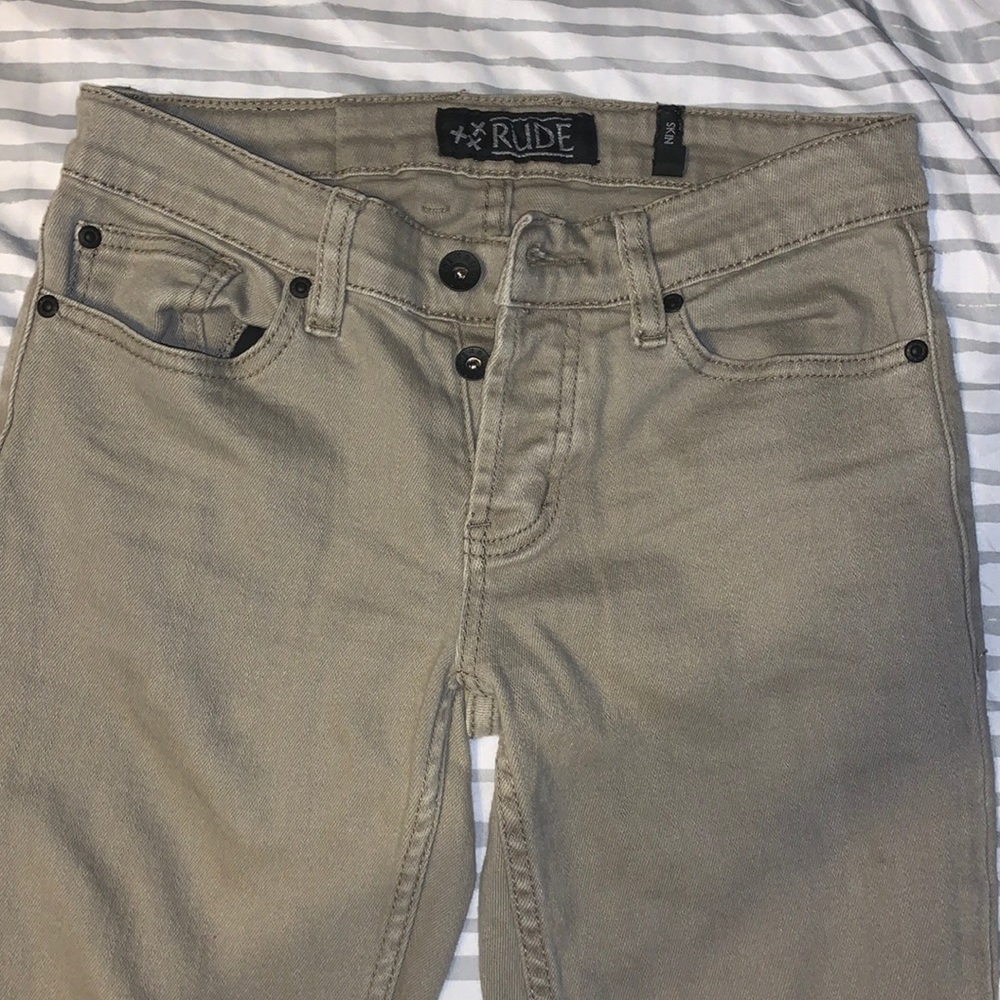 XXX RUDE khaki pants.